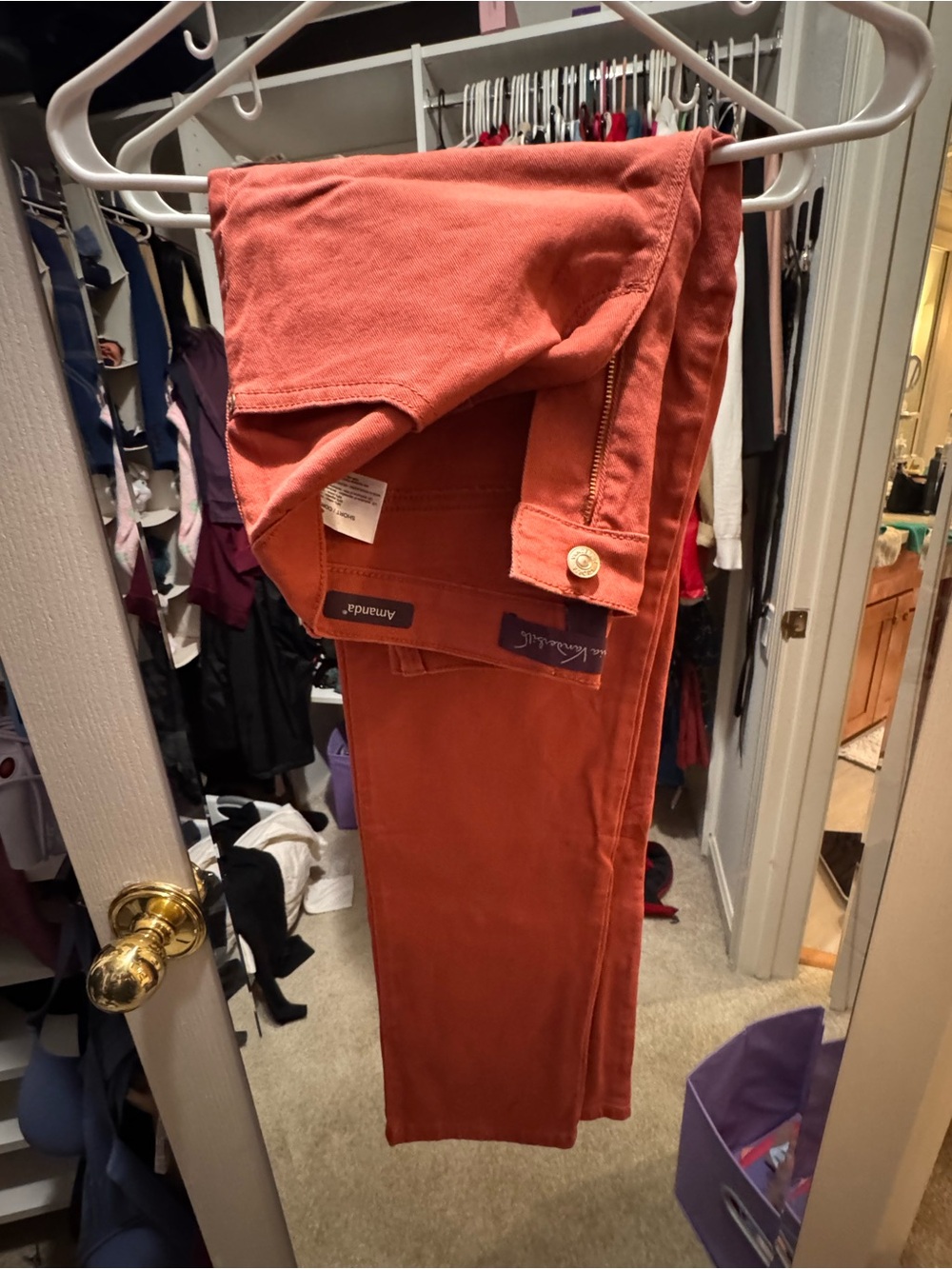 Gloria Vanderbilt Straight Leg Jeans in Rust Orange